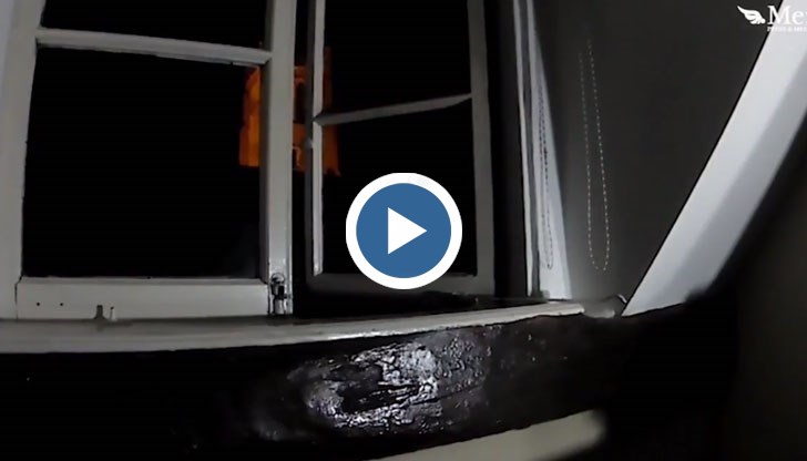 Собственикът на къщата е заснел клип, на който се вижда как прозорецът се отваря