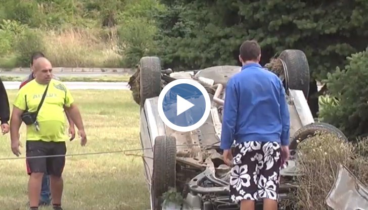 Храсти спасяват шофьора, който се метна по таван