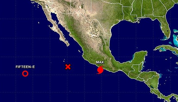 Той бушува на около 55 мили югозападно от Акапулко