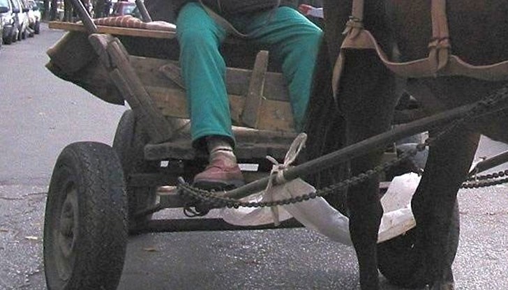 Тежкотоварният автомобил е подплашил коня теглещ каруцата Тежкотоварният автомобил е подплашил коня теглещ каруцата