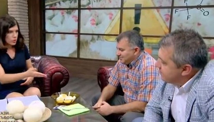 Водещата ги предупреди, че яйцата са заразени и с усмивка попита дали ще се престрашат да хапнат от тях