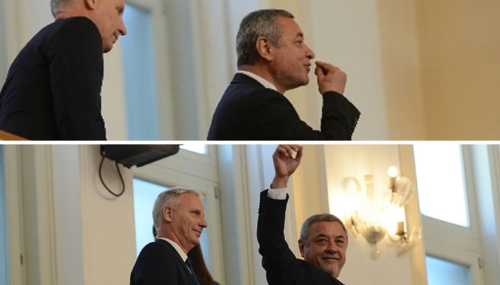 Докато единият вицепремиер отговаря на парламентарен контрол, другият му маха за поздрав