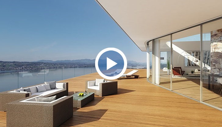 Къщата предлага великолепен изглед към езерото Цюрих