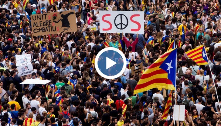 Десетки хиляди жители на каталунската столица изригнаха срещу полицейското насилие в общ митинг