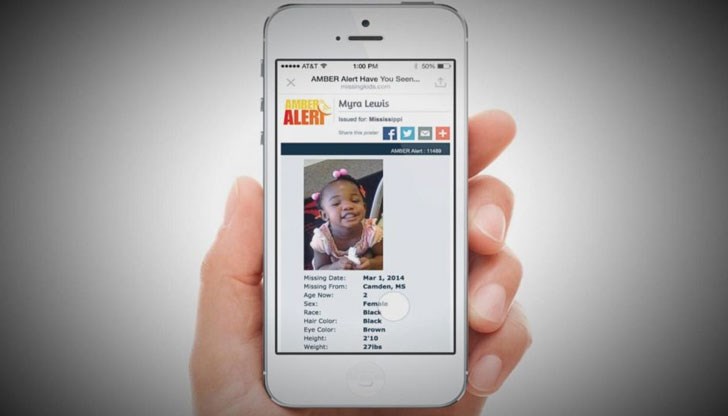 „AMBER Alert – изчезнало дете“ е система, свързана с приложението на Facebook, която дава възможност на полицията да изпрати съобщение с актуална снимка и информация за издирваното дете до всички потребители