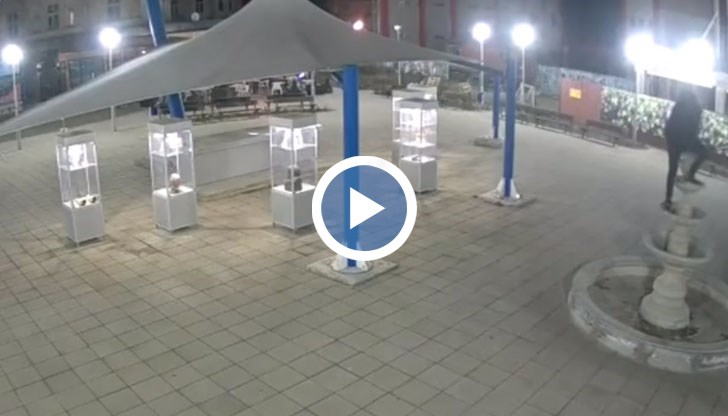 Охранителна камера е заснела действията на вандалите