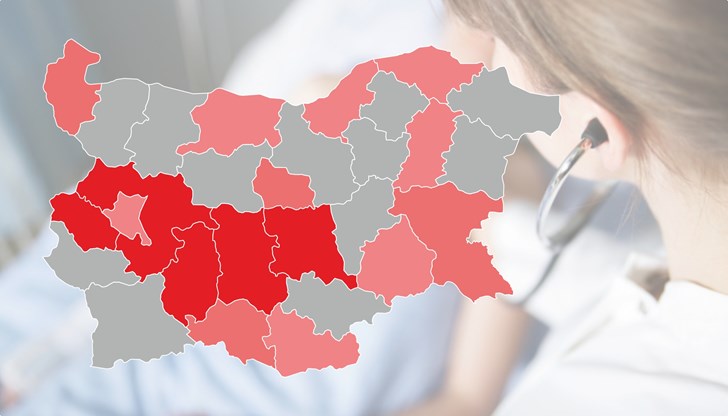 Вече 10 области „светят“ на картата