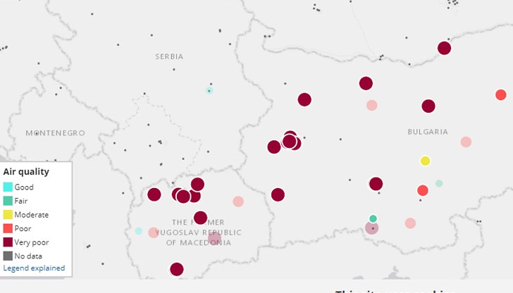 Най-замърсен е въздухът на центъра и в района на ЦЮР