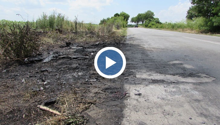 Участъкът между Сандрово и Сливо поле бе затворен за движение заради дима от пожара