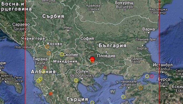 Трусът е регистриран в 11:40 часа днес Трусът е регистриран в 11:40 часа днес