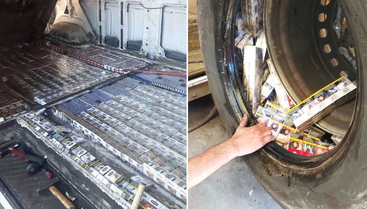 500 кутии са извадени от резервната гума на товарен автомобил с българска регистрация