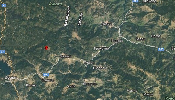 Трусът е регистриран в 10:56 часа Трусът е регистриран в 10:56 часа