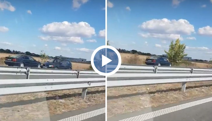 Видео от „конвоя в насрещното” е заснет от шофьор, който се е движел по аутобана в посока Бургас