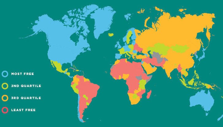 Ние сме на 46-а позиция от 162 държави в класацията