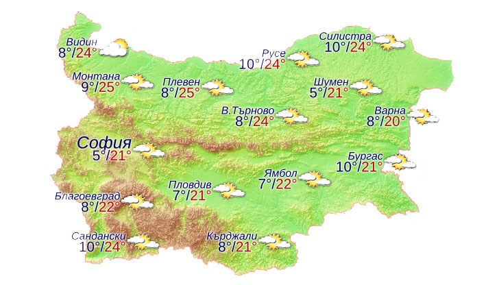 Очаква ни много слънце и високи температури през уикенда Очаква ни много слънце и високи температури през уикенда