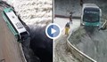 Автобус увисна от ръба на язовирна стена