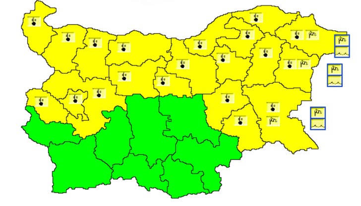 Живакът пада под минус 10 градуса