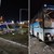 Автобус помете табло на бензиностанция край Дунав мост