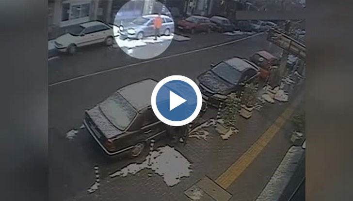Случаен минувач му отмъква колата, след което се разминава на косъм от сблъсък с две коли
