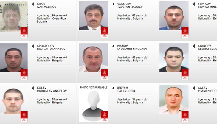 Столичната полиция публикува днес във Фейсбук списък с всички българи, издирвани с червена бюлетина от организацията