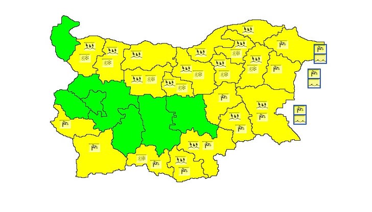Предупреждение за обилни валежи от дъжд и бурен вятър Предупреждение за обилни валежи от дъжд и бурен вятър