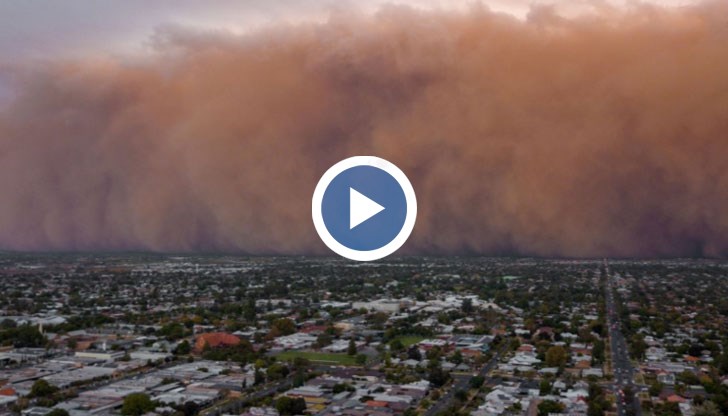 Денят се превърнал в нощ в Милдура на границата между щатите Виктория и Нов Южен Уелс