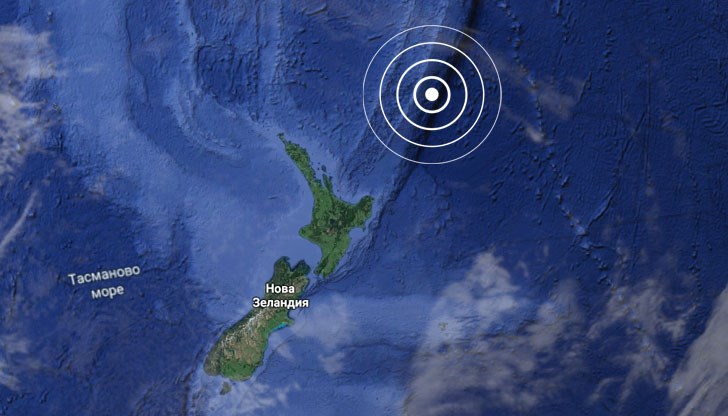 Земетресение с магнитуд 7,4 по Рихтер е регистрирано на 100 километра северно от бреговете на Нова Зеландия