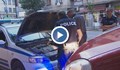Патрулка пламна в центъра на София