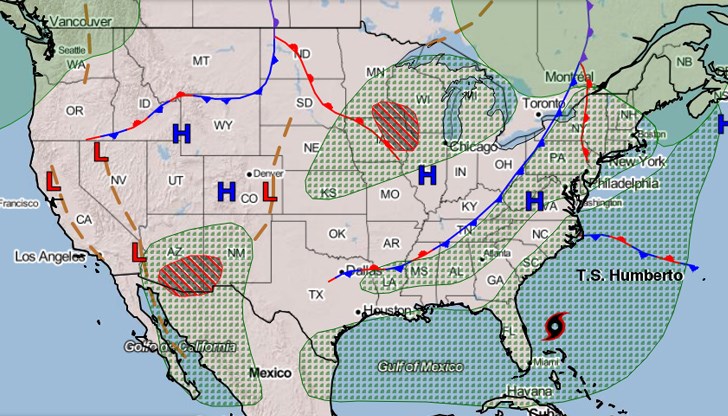 В момента бурята се намира на 290 километра северозападно от остров Абако