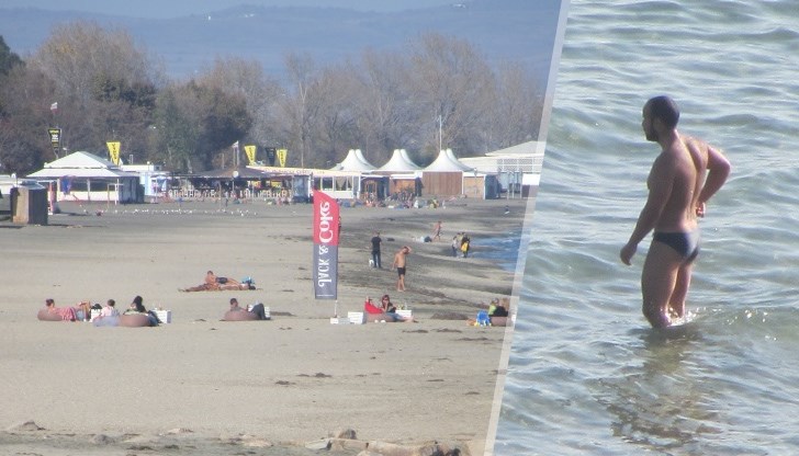Множество хора се бяха опънали по бански или съвсем леко облечени по обедните часове на плажната ивица в Бургас