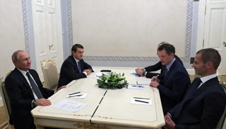 Президентът на Русия Владимир Путин се срещна с председателя на УЕФА Александър Чеферин