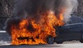 Пожар след челна катастрофа в Борисово