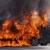 Пожар след челна катастрофа в Борисово