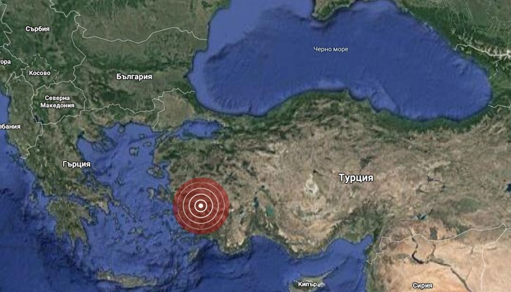 Трусът е регистриран тази вечер в 19:49 часа местно време Трусът е регистриран тази вечер в 19:49 часа местно време