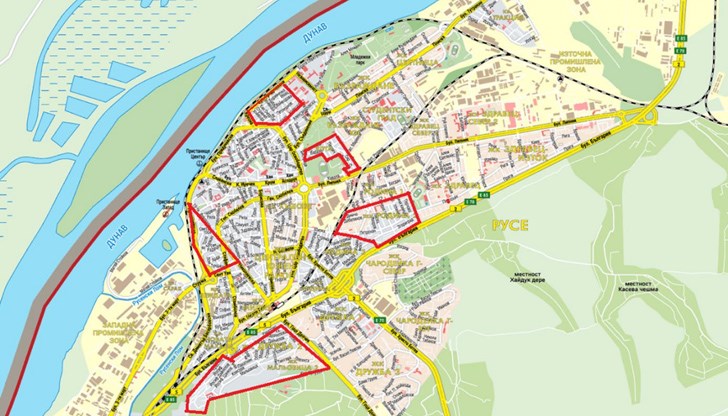 Териториалният обхват за прилагане на Схемата за преход на домакинствата към алтернативни форми на отопление в град Русе Териториалният обхват за прилагане на Схемата за преход на домакинствата към алтернативни форми на отопление в град Русе