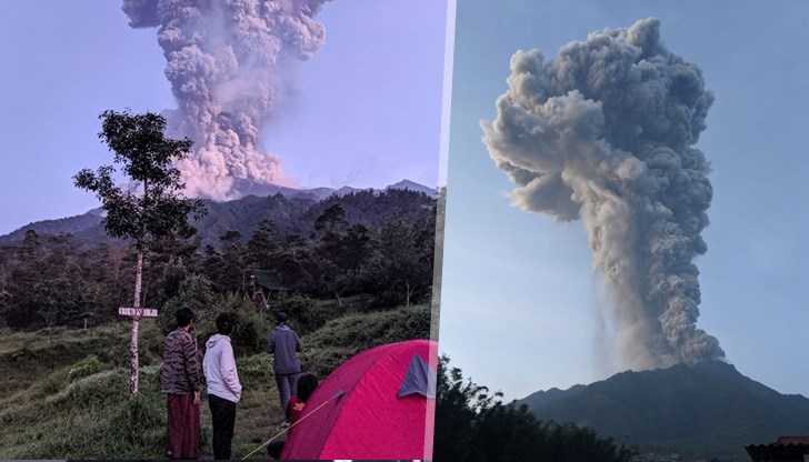 Местните жители казаха, че изригването е било съпроводено с 5-минутен тътен