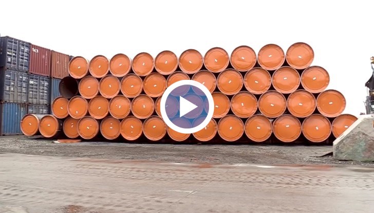 Доставени във временните строителни бази са общо 19 947 броя тръби