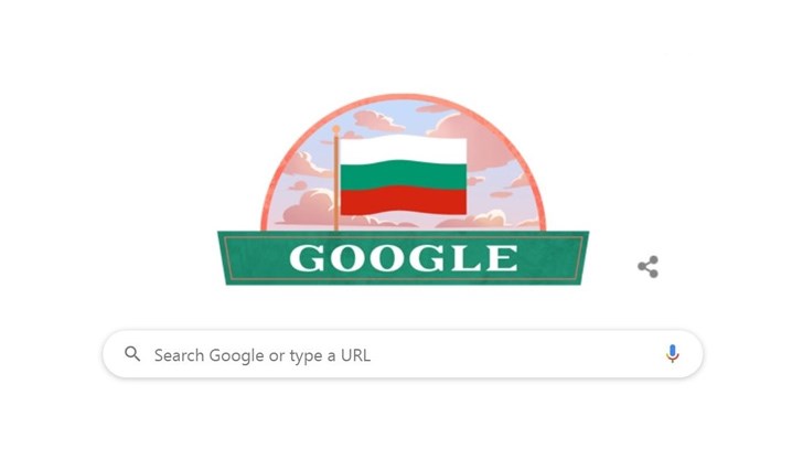 Най-голямата търсачка „Гугъл“ поздрави света с българското национално знаме