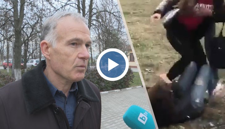 На кадри се вижда как момиче е съборено на земята, а след това скубано, удряно и ритано