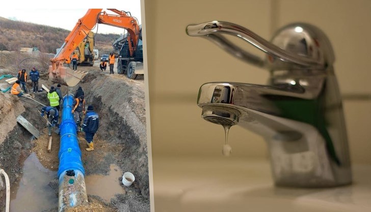 Авария остави половината град на сухо