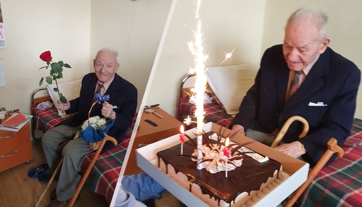 Ветеранът от войните Трайко Андонов получи торта от името на кмета Пенчо Милков