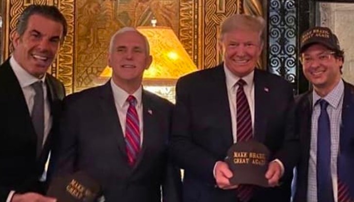 На снимката в профила си в "Инстаграм" Вайнгартен стои до Доналд Тръмп с шапка "Да направим Бразилия велика отново"