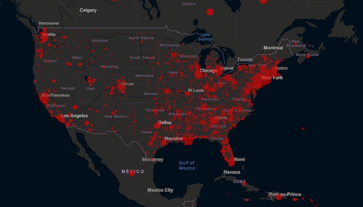 Съединените щати изпревариха останалите страни по брой регистрирани случаи на заразяване с коронавируса Съединените щати изпревариха останалите страни по брой регистрирани случаи на заразяване с коронавируса