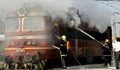 Локомотив на товарен влак се запали край Русе