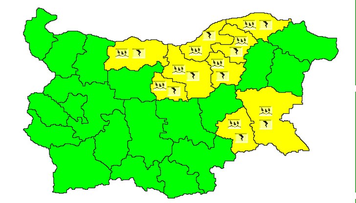 Жълтият код важи и за Румъния, Северна Македония и Южна Гърция