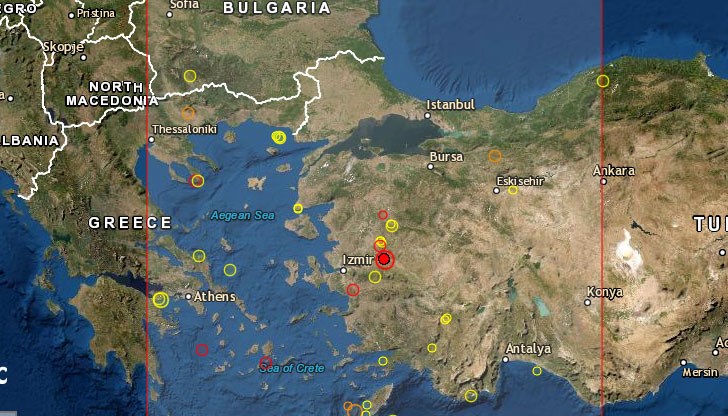 Трусът е бил усетен в Измир, Айдън и Мугла