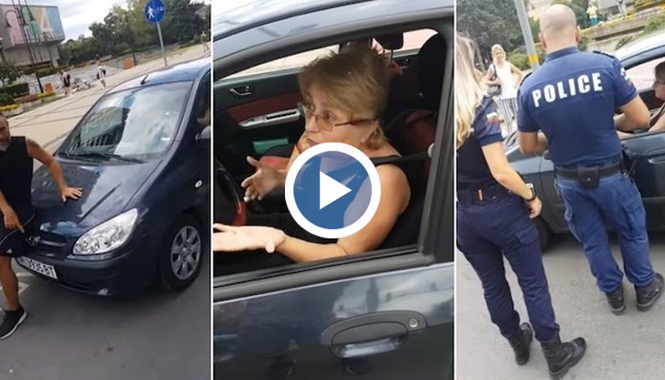 Жената тръгна да минава през блокадата пред Община Варна