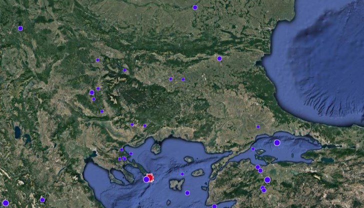 Епицентърът е бил на 41 километра от Ситония