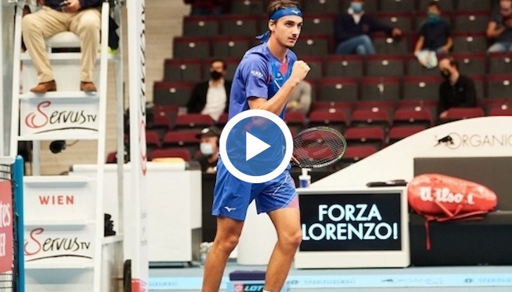 Фаворитът за титлата в австрийската столица спечели само три гейма срещу "щастливия губещ" в схемата Лоренцо Сонего и бе разпилян с 2:6, 1:6 за само 70 минути игра