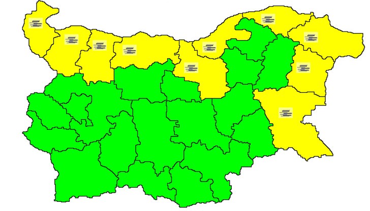 Очакват се температурни инверсии с продължителни мъгли покрай Дунав Очакват се температурни инверсии с продължителни мъгли покрай Дунав